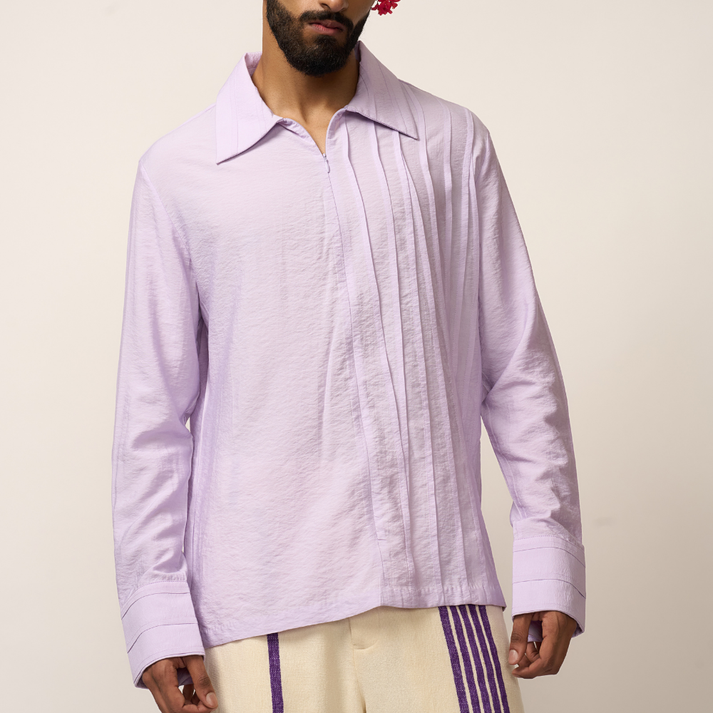 PLEATED SHIRT - LAVENDER