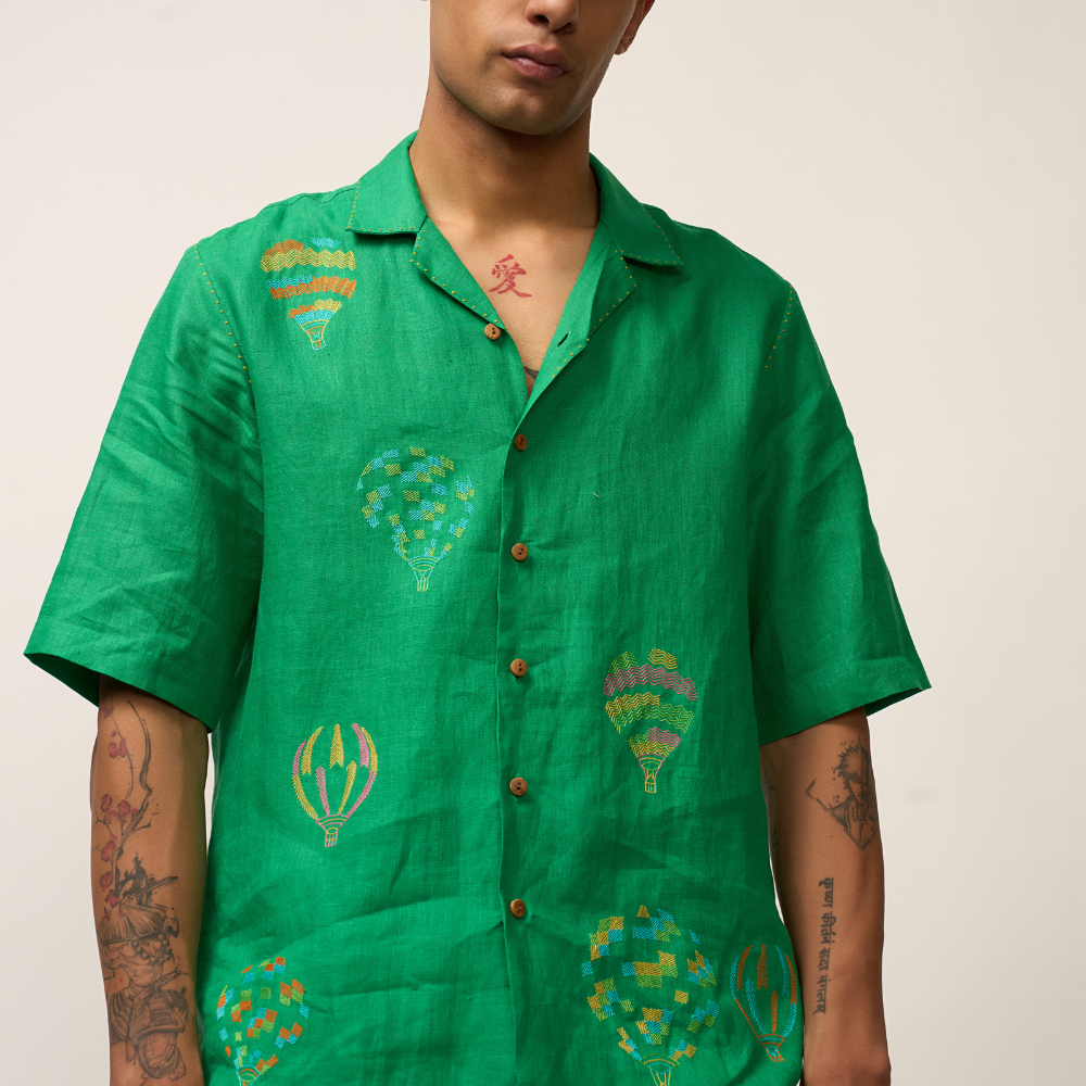 BALLOON SHIRT - PARAKEET GREEN