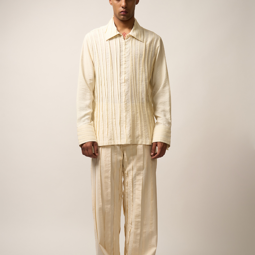PLEATED CO-ORD BEIGE