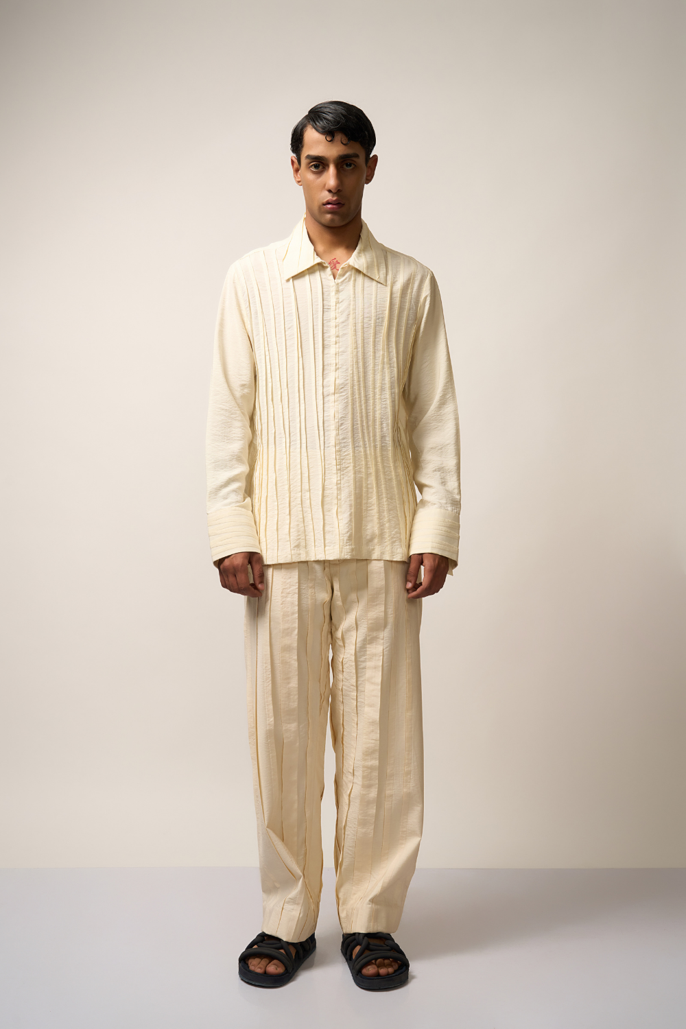 PLEATED CO-ORD BEIGE
