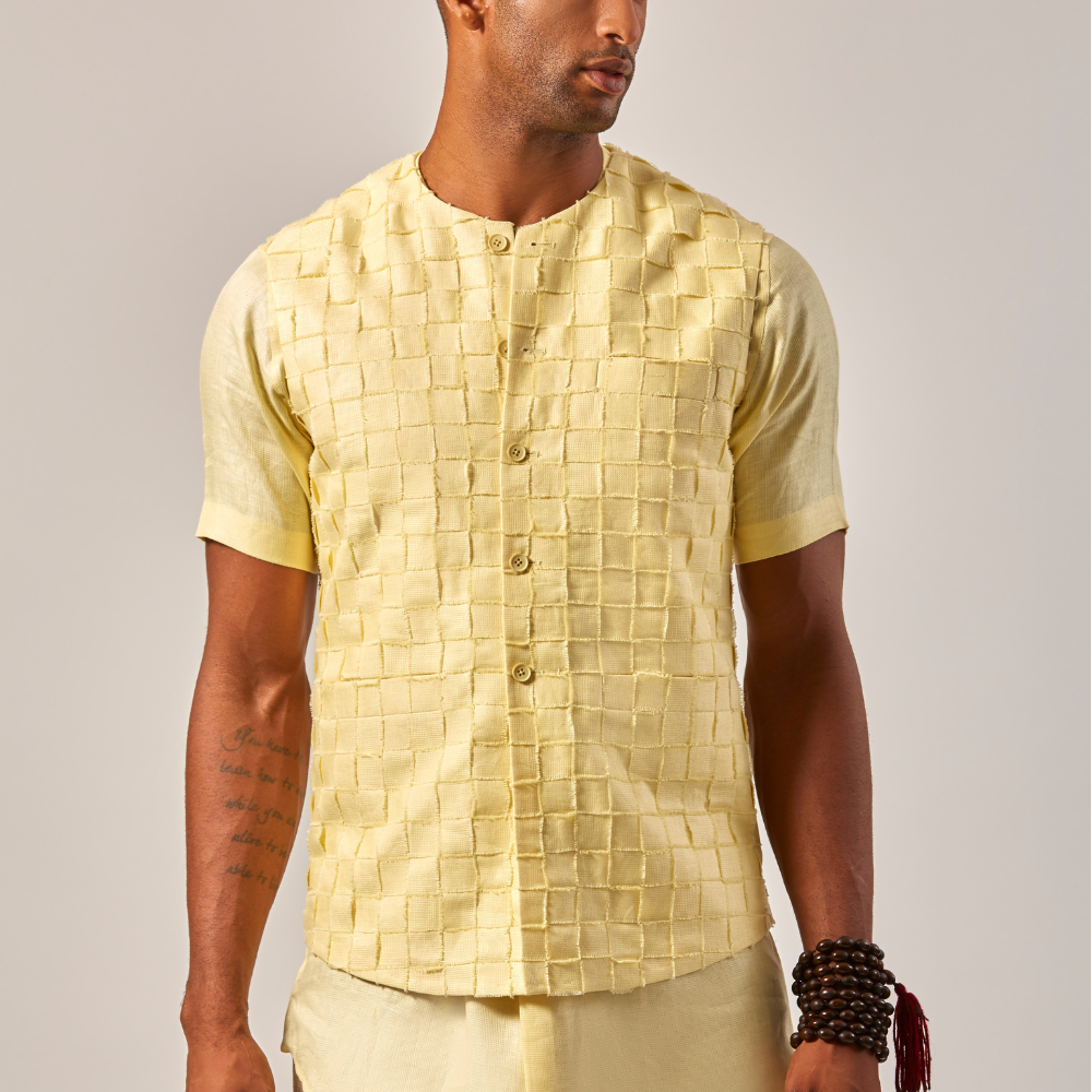 BASKET WEAVE WAISTCOAT