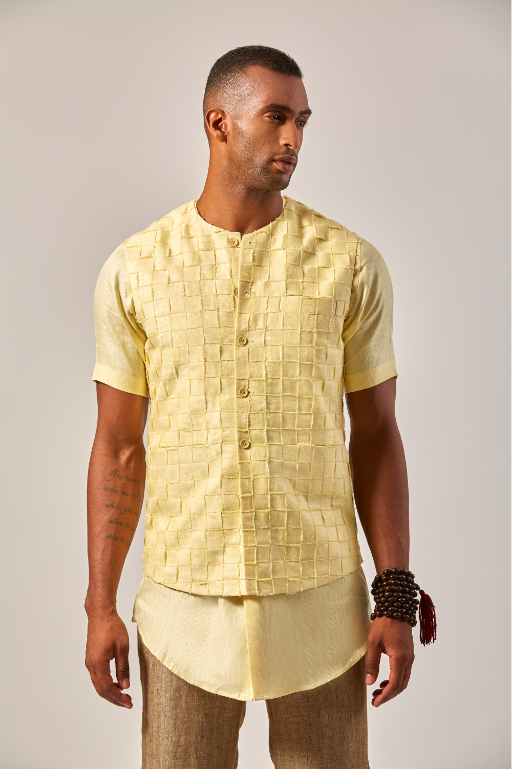 BASKET WEAVE WAISTCOAT