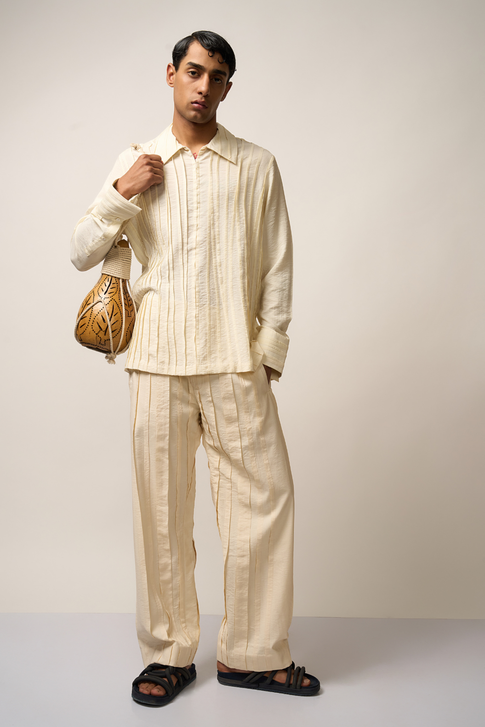 PLEATED CO-ORD BEIGE