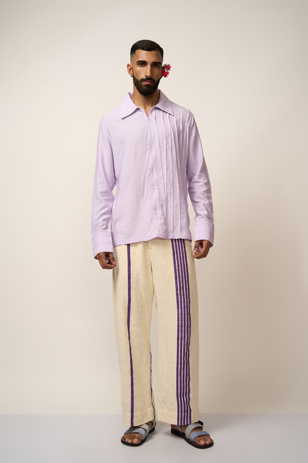 PLEATED SHIRT - LAVENDER