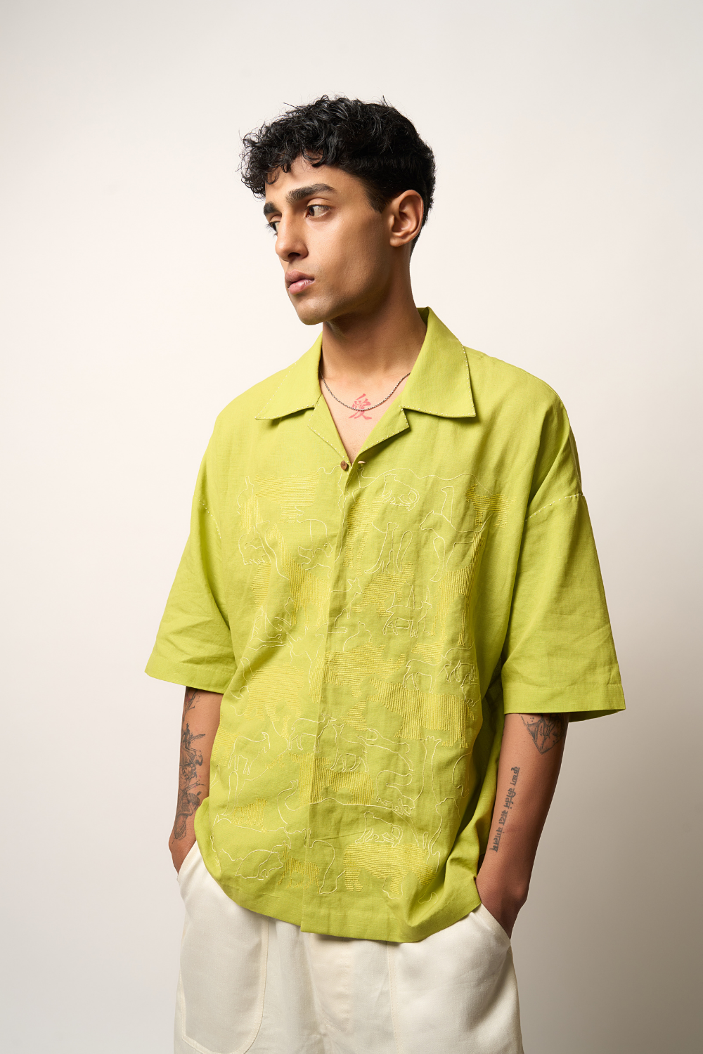 ANIMAL FARM SHIRT - LIME GREEN