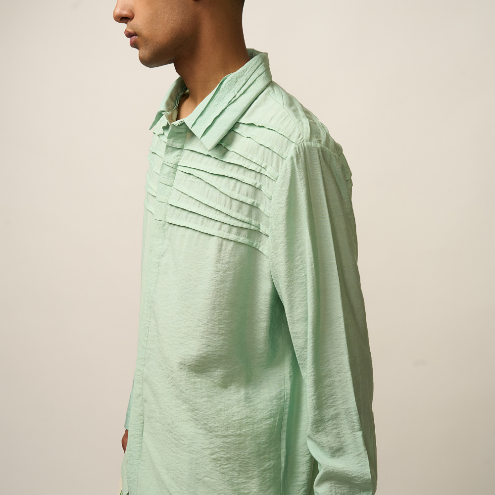 PLEATED SHIRT - MINT