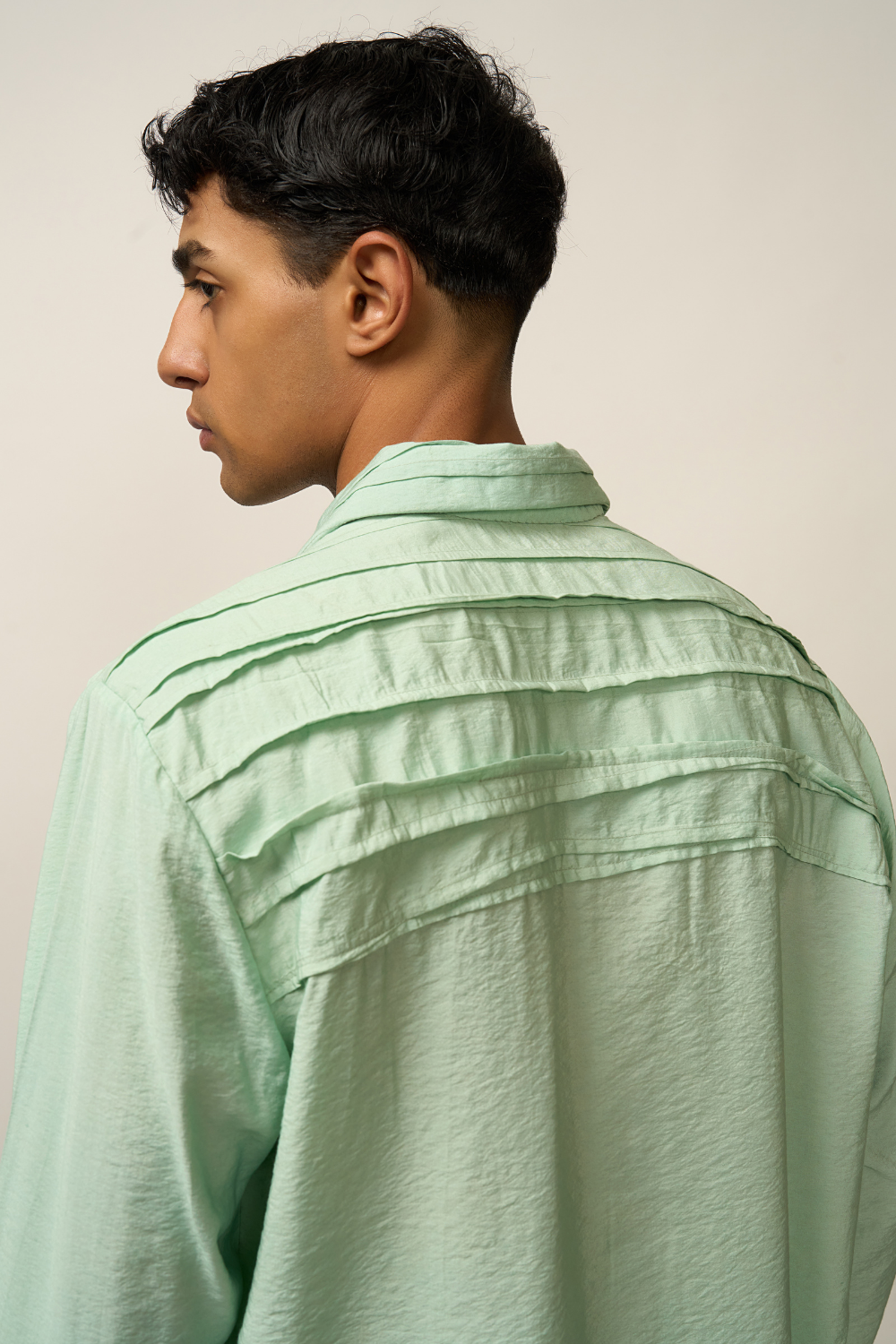 PLEATED SHIRT - MINT