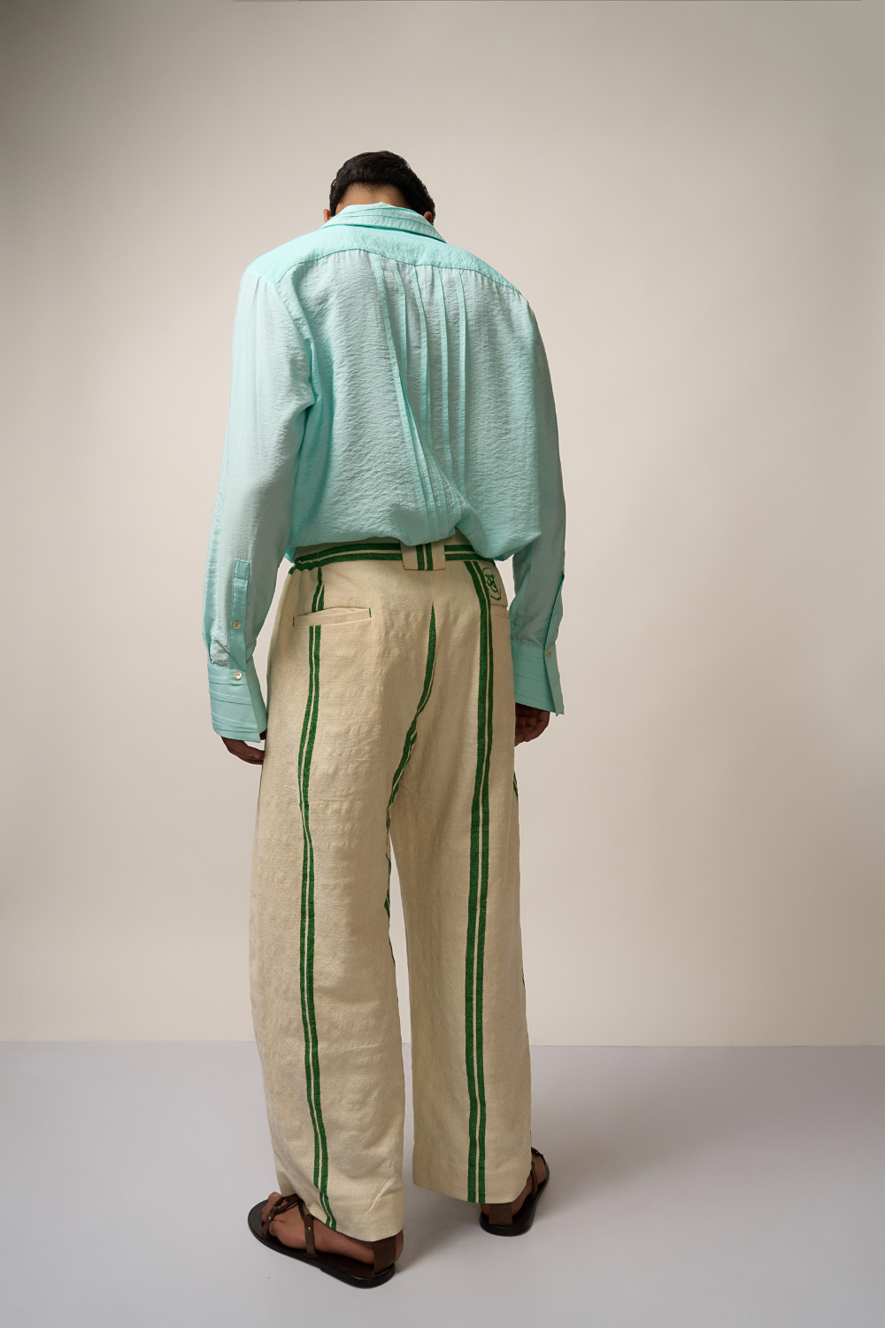 PLEATED SHIRT - POWDER BLUE