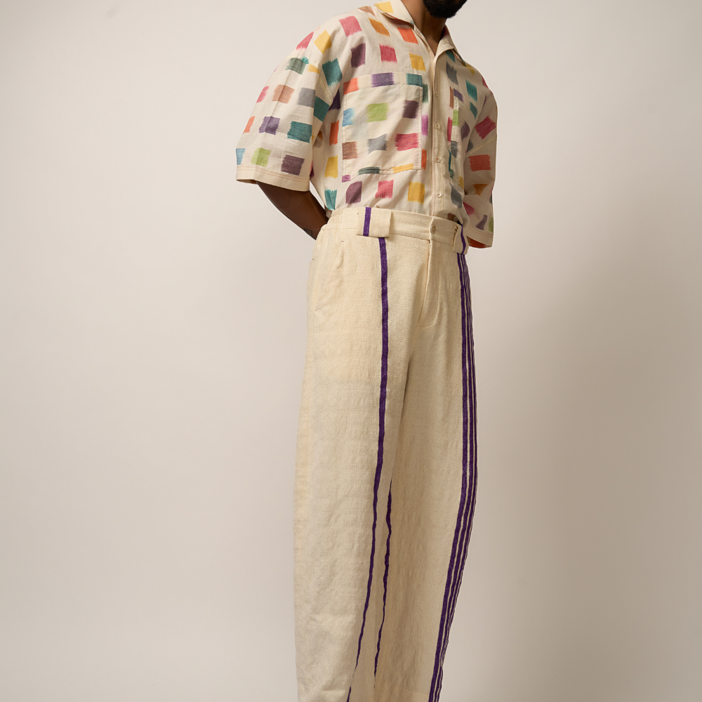 STRIPE HANDWOVEN TROUSER