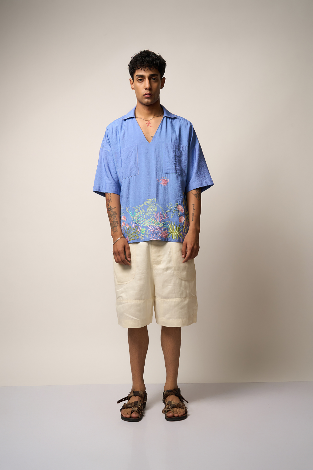 CORAL SHIRT - SKY BLUE