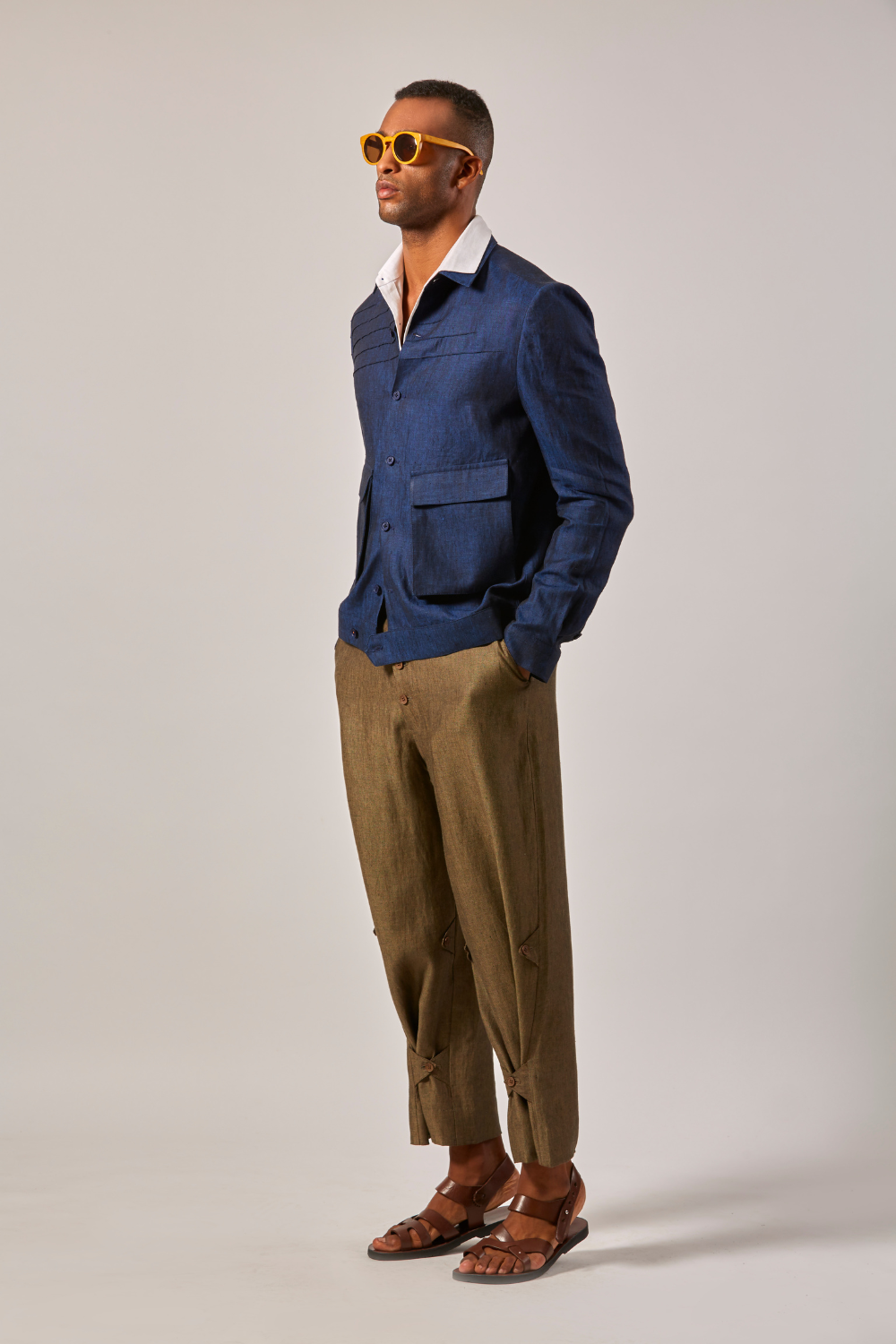 LINEN PINTUCK SHACKET