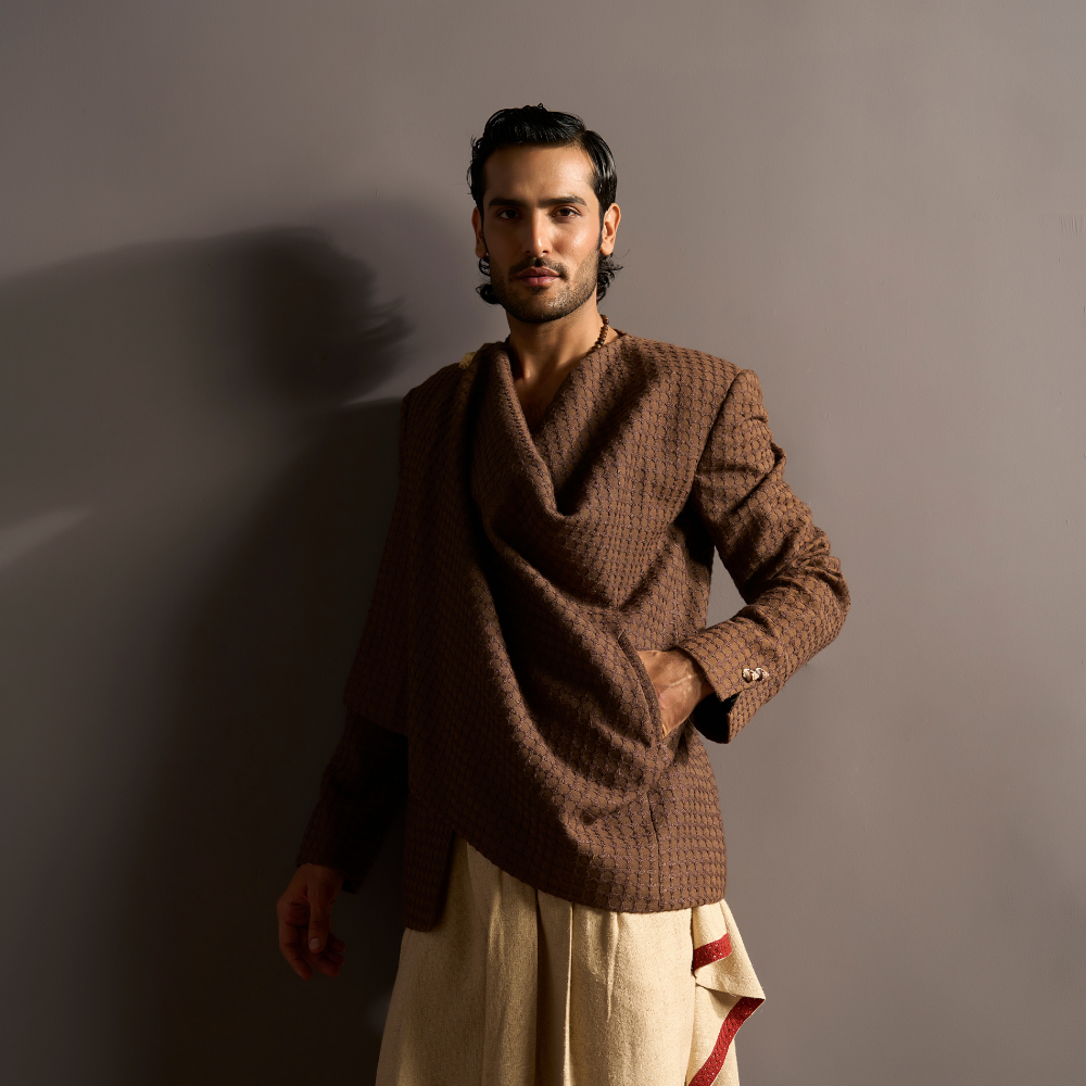 DRAPED TEXTURED JACKET